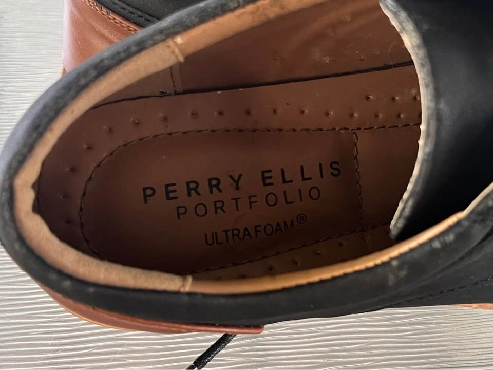 Perry Ellis Portfolio Men's Black Oxford Dress Shoes Size 8.5 - photo 3