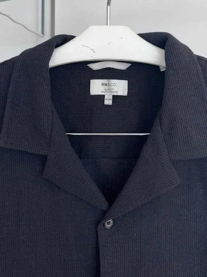 Rw&Co Mens black short sleeve textured shirt - photo 2