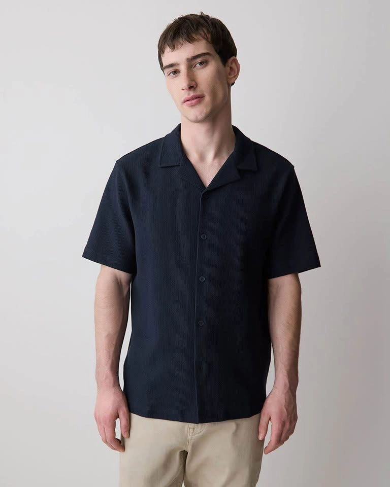 Rw&Co Mens black short sleeve textured shirt - photo 4