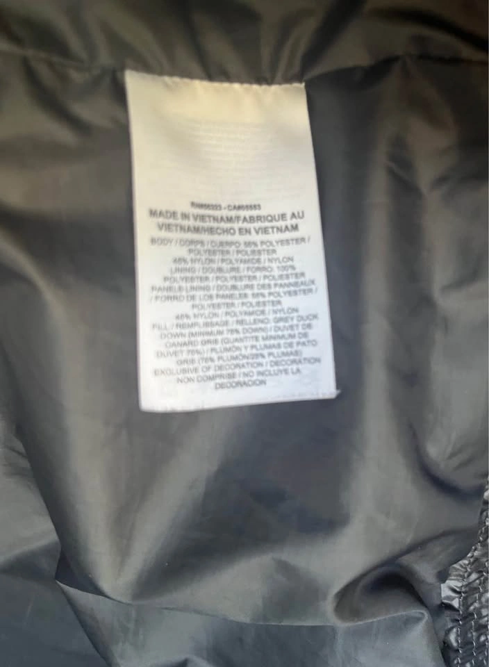 Nike Down Hooded Asymmetrical Zip Puffer Jacket in Black Size Lg - photo 5