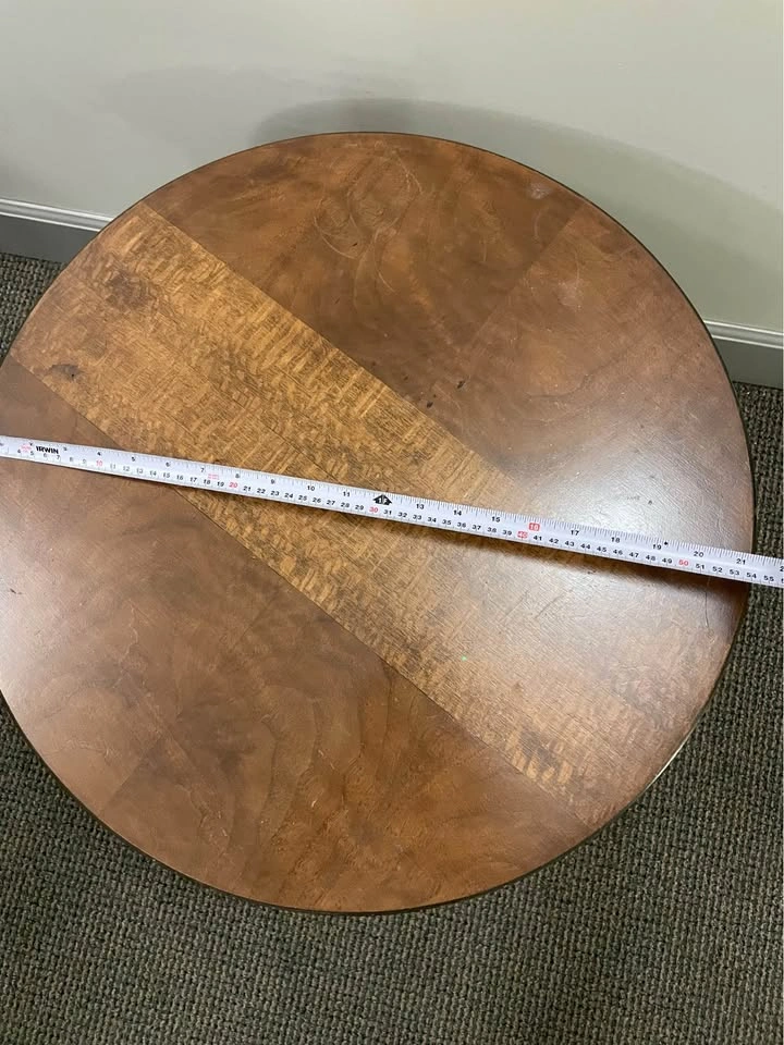 Vintage Round Wooden Two-Tier Side Table - photo 3
