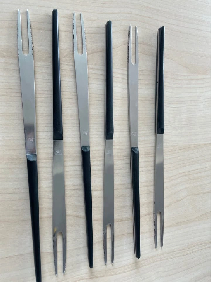 Vintage Mid-Century Modern Fondue / Cocktail Forks - Set of 6 - photo 2