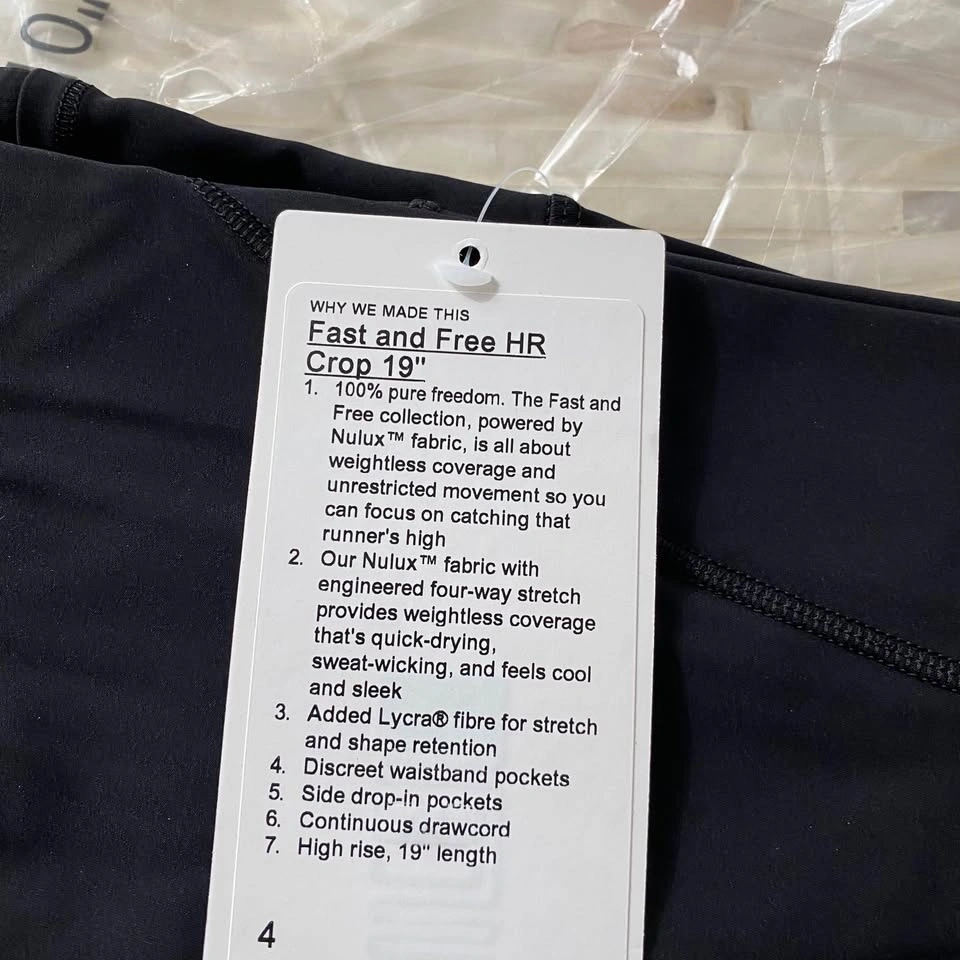 NWT Lululemon Fast and Free High-Rise Crop 19” - photo 4