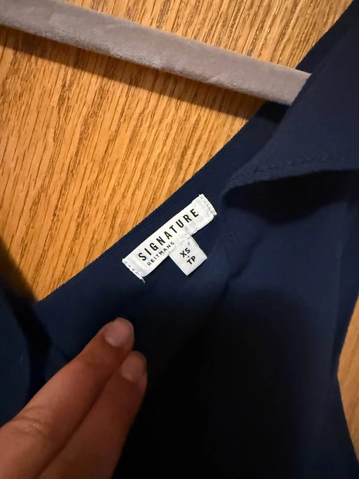 Reitmans Signature Navy Blue Ruffle Jumpsuit - photo 3