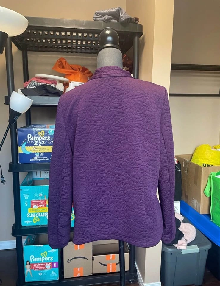 Royal Purple Zip-Up Textured Blazer - photo 2