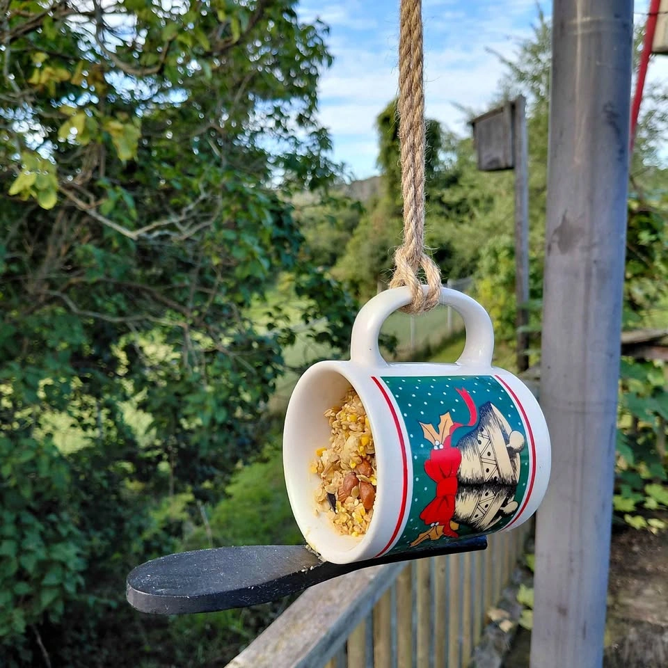 Coffee Cup Bird Feeder