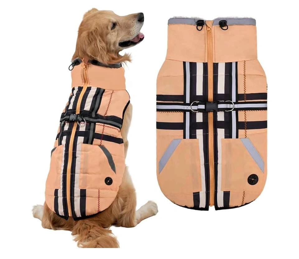 Mihachi Dog Snow Jacket Waterproof Dog Coat with Harness XL