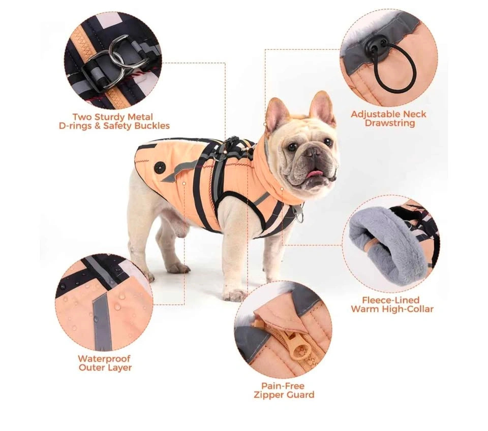 Mihachi Dog Snow Jacket Waterproof Dog Coat with Harness XL - photo 3