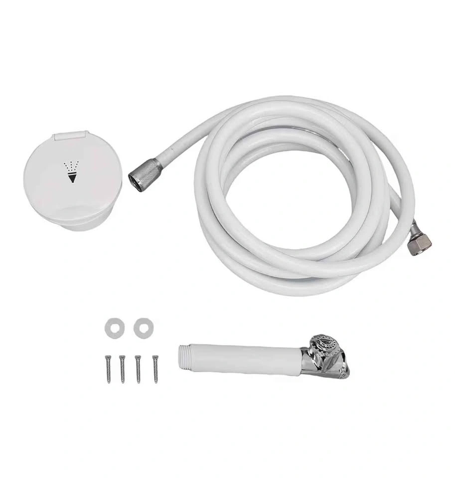 RV Shower Head with Hose Hand Press Stainless Steel - photo 2
