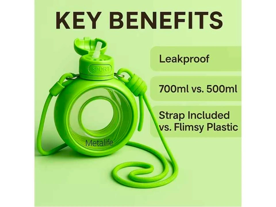Circular Sports Water Bottle – Green, 700ml, Leakproof - photo 2