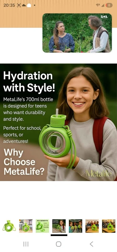 Circular Sports Water Bottle – Green, 700ml, Leakproof - photo 3
