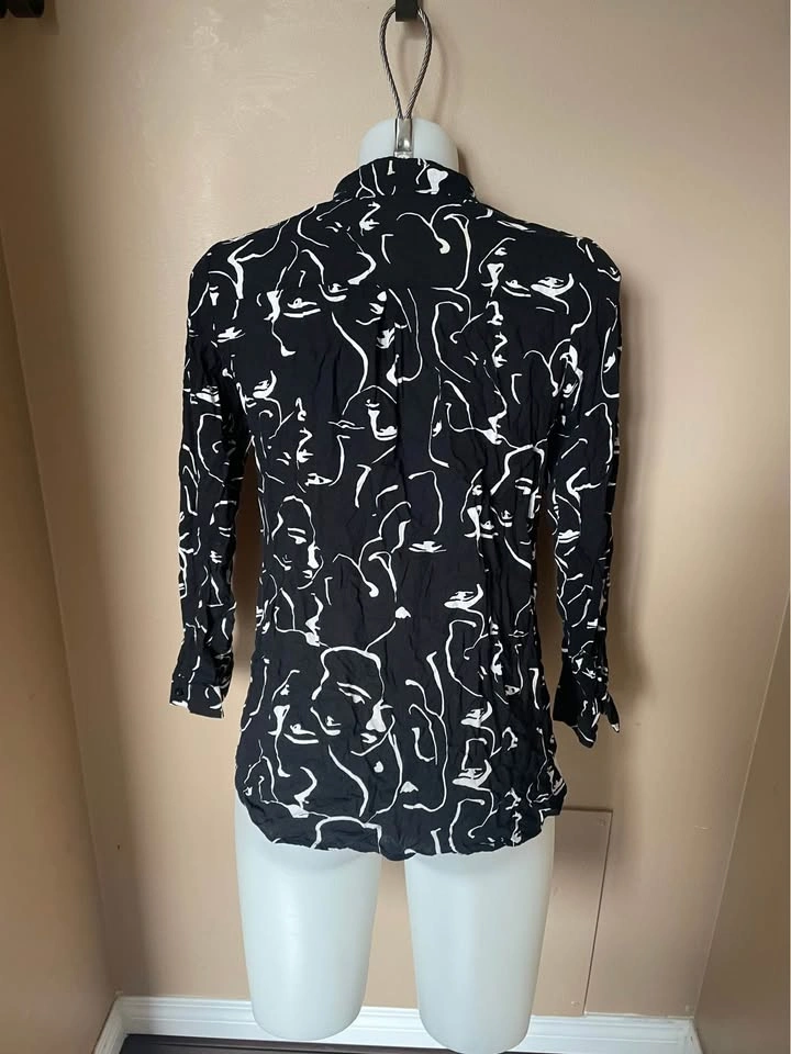 BIG DART Abstract Tie-Neck blouse - photo 3