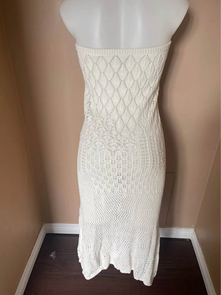 Crochet/Knit White Midi Dress/Skirt - photo 2