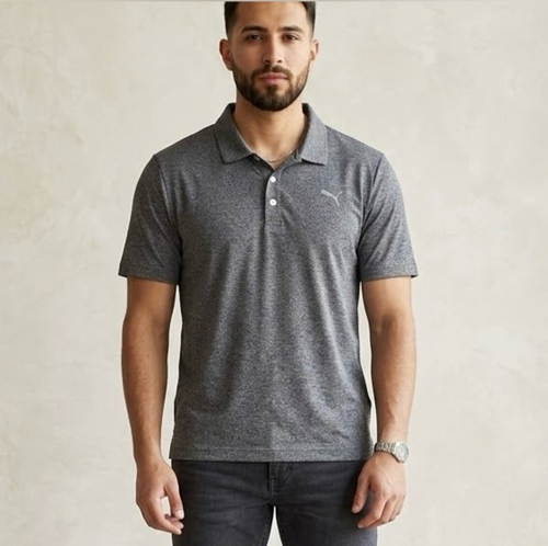 Puma Heathered Grey Performance Golf Polo Shirt Mens XL