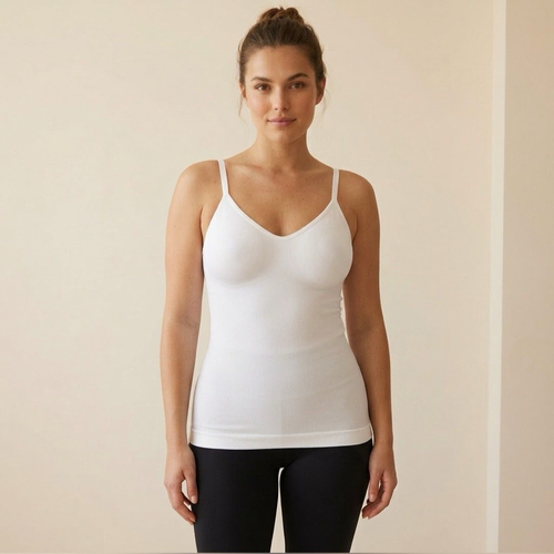 White Compression Shapewear Cami Seamless Tank Top Size XL