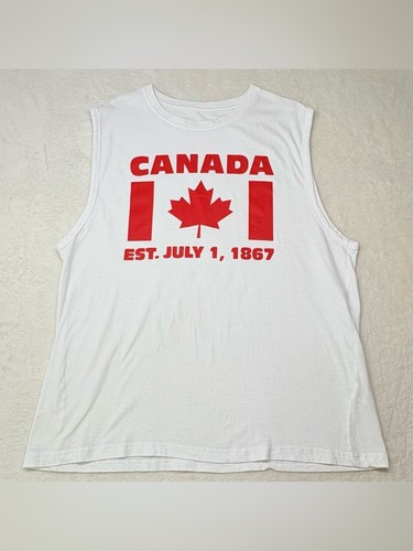 Canada White Graphic Sleeveless Tank Top Muscle Shirt XL - photo 2