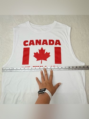 Canada White Graphic Sleeveless Tank Top Muscle Shirt XL - photo 4