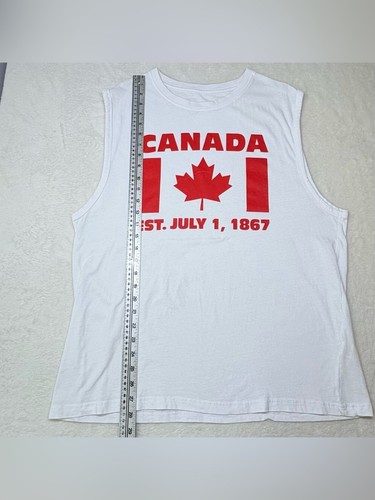 Canada White Graphic Sleeveless Tank Top Muscle Shirt XL - photo 5