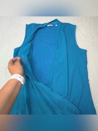 Reitmans Blue Surplice Layered Tank Top Size L - photo 4