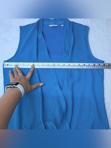 Reitmans Blue Surplice Layered Tank Top Size L - photo 5