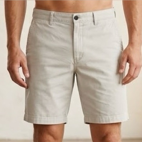 Cubavera Mens Light Tan Flat Front Casual Cotton Shorts Size 36