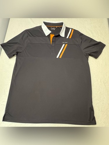SLIGO Black Performance Golf Polo Shirt White Orange Stripes XL - photo 2