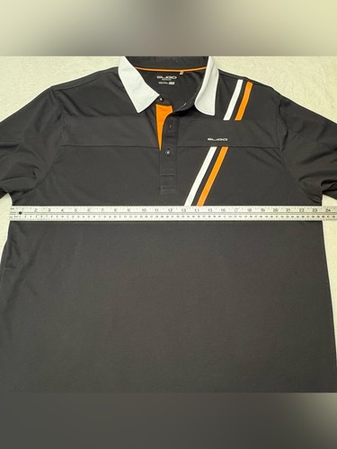 SLIGO Black Performance Golf Polo Shirt White Orange Stripes XL - photo 5