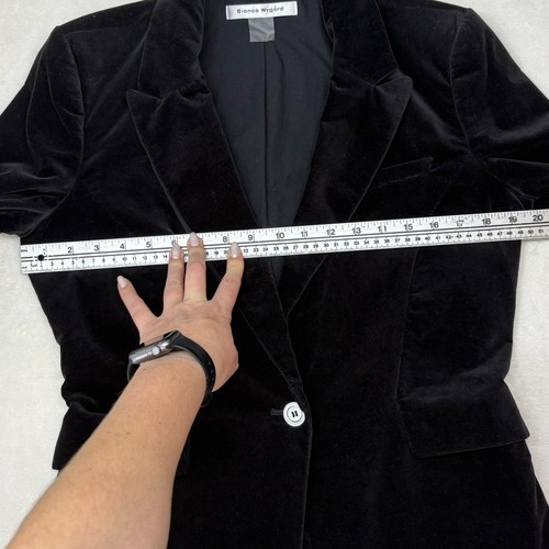 Bianca Nygard Black Velvet Single Button Blazer Jacket Womens Si - photo 5