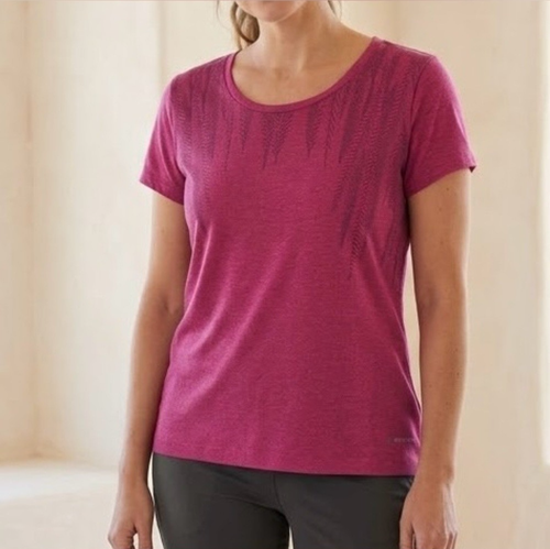 Cloudveil Pink Feather Print Short Sleeve T Shirt XXL