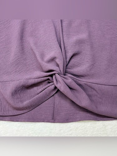 Third And Malt Purple Dolman Sleeve Knot Front Crop Top L - photo 3