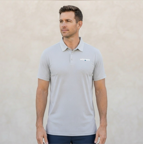 Accuphy Mens Light Gray Short Sleeve Breathable Mesh Athletic Go
