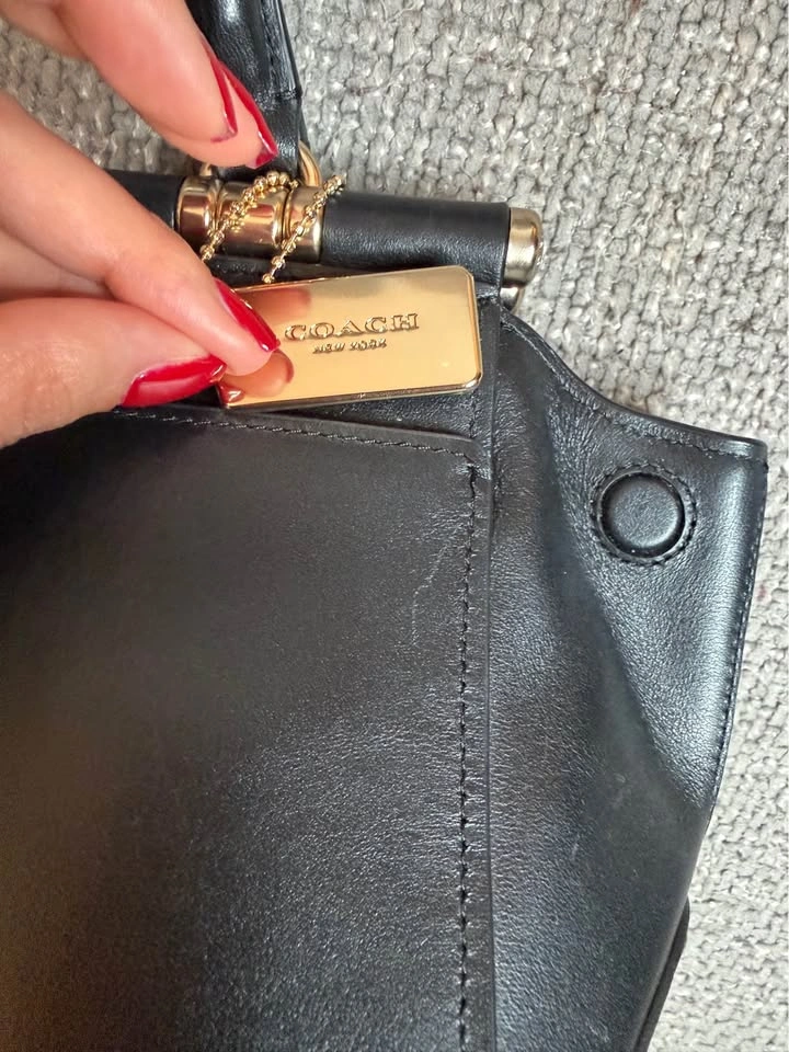 Coach Black Leather Structured Satchel Top Handle Bag - photo 2