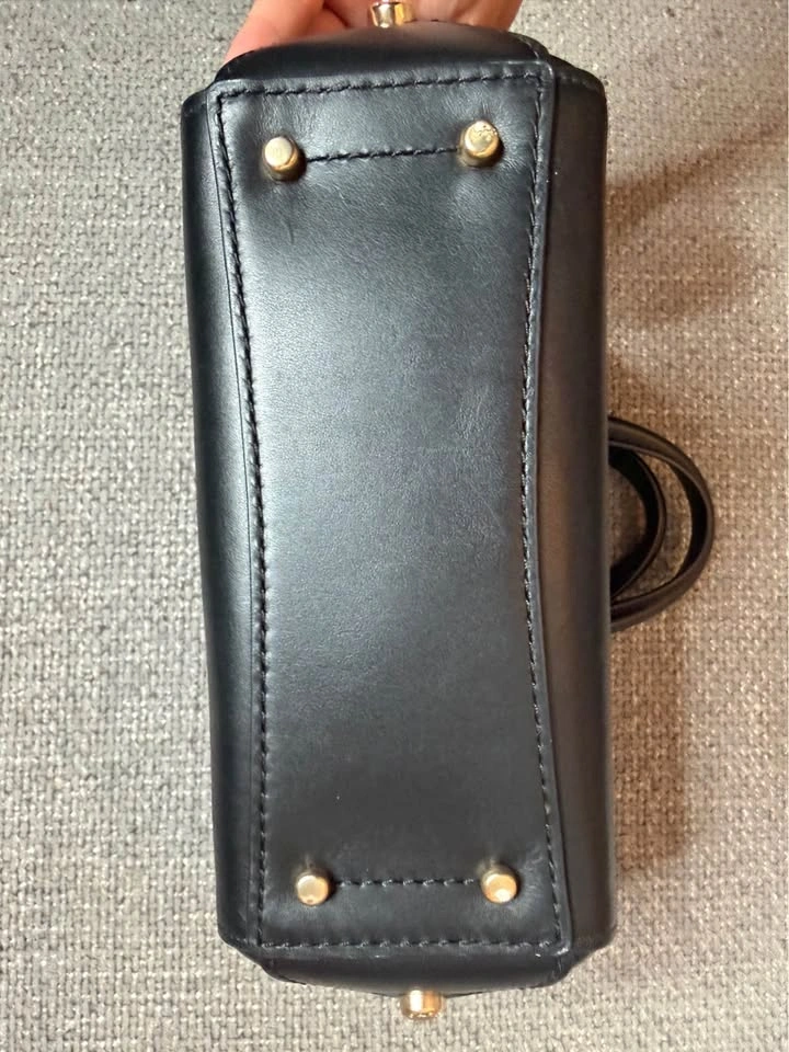 Coach Black Leather Structured Satchel Top Handle Bag - photo 3