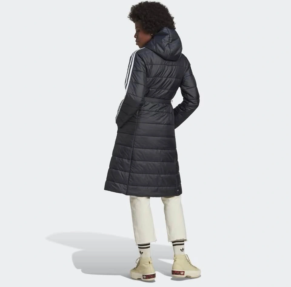 Adidas Hooded Premium Long Puffer Belted Coat Black Small - photo 2