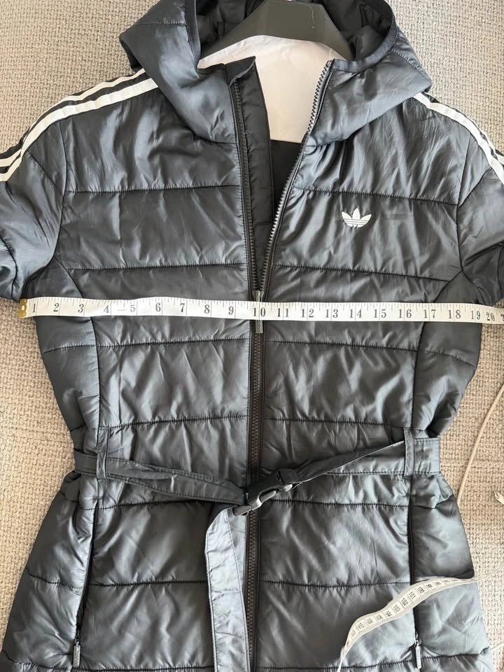 Adidas Hooded Premium Long Puffer Belted Coat Black Small - photo 4