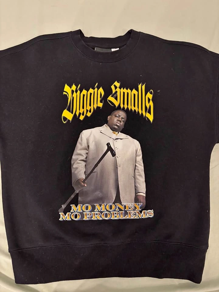 H&M Biggie Smalls Oversized Sweatshirt XS Mo Money Mo Problems