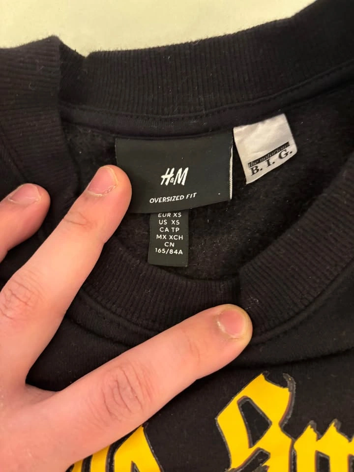 H&M Biggie Smalls Oversized Sweatshirt XS Mo Money Mo Problems - photo 3