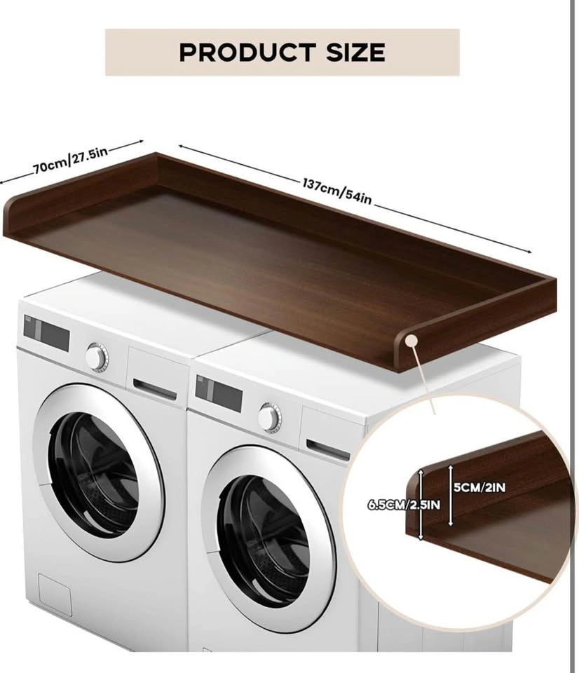 New 27.5"x54" Melamine Washer Dryer Countertop - Brown - photo 5