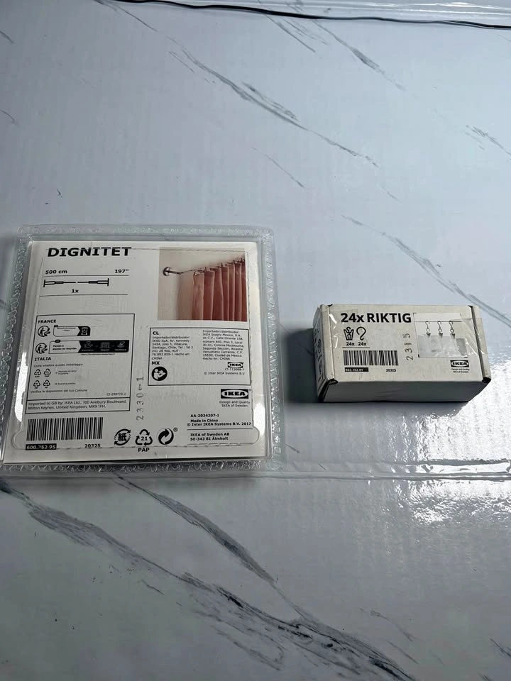 IKEA Dignitet Curtain Wire and Riktig Clips Set