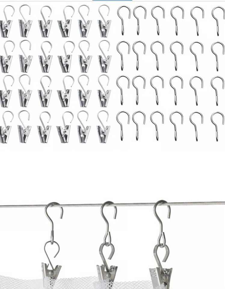 IKEA Dignitet Curtain Wire and Riktig Clips Set - photo 3