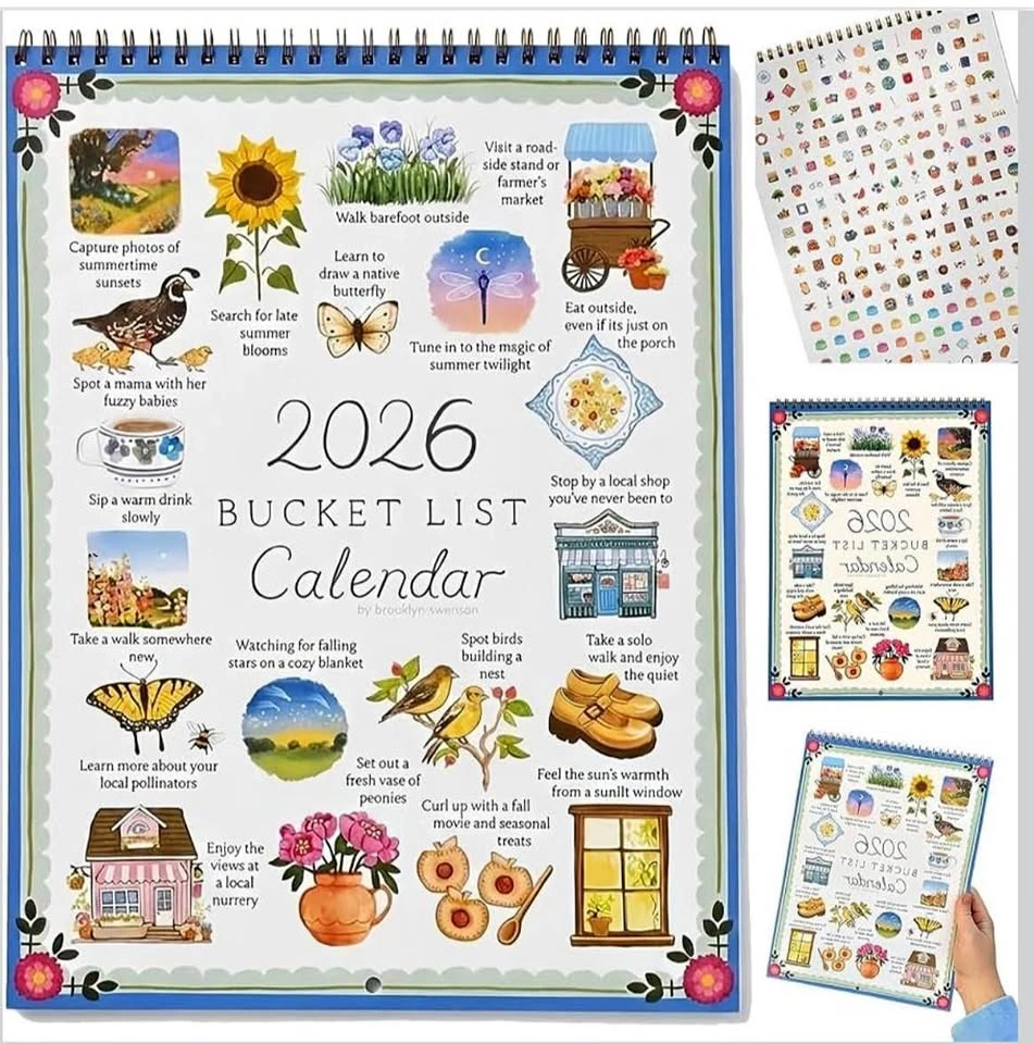 Brand New 2026 Bucket List Calendar