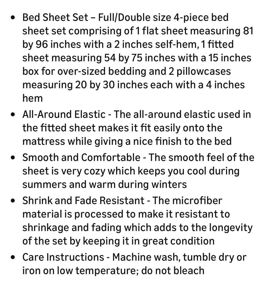 NEW- White sheet set - Full/Double - photo 4
