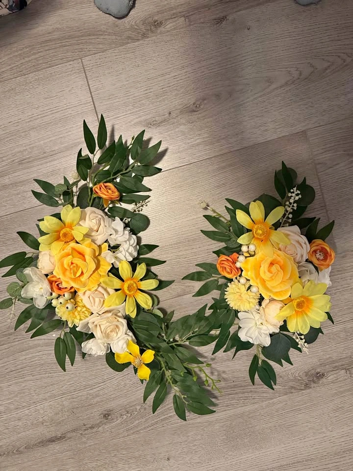 Yellow and White Artificial Wedding Floral Decor Set