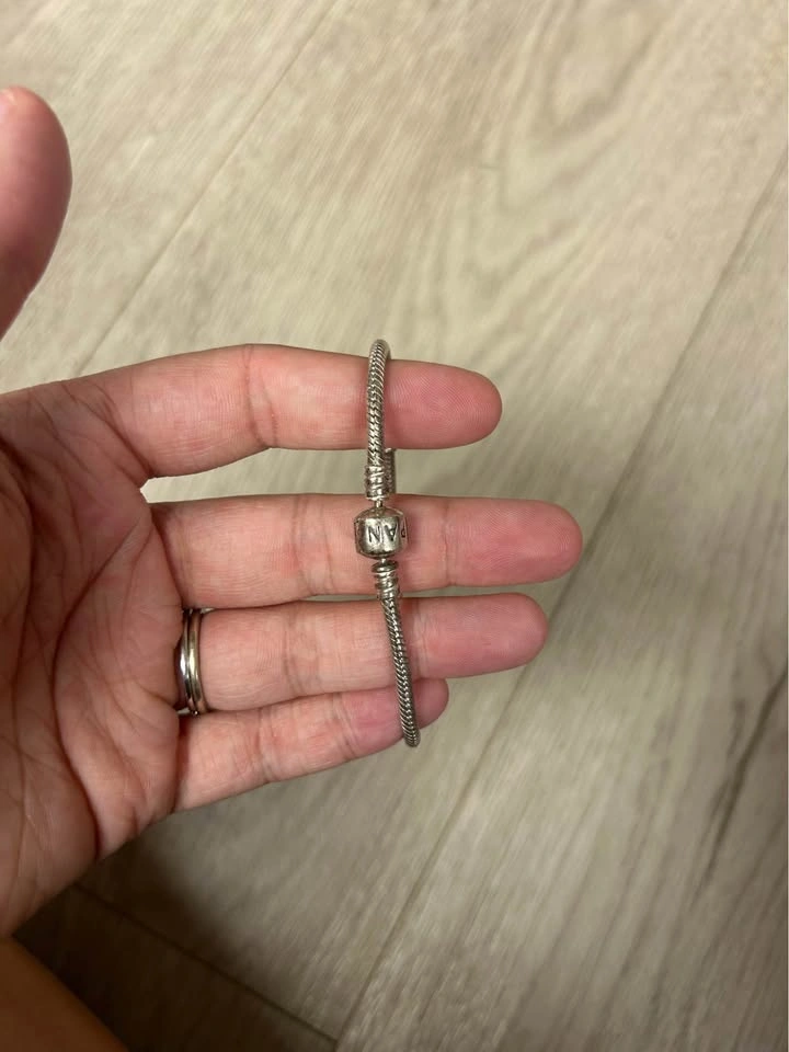 Pandora Sterling Silver Bracelet with Cross Dangle Charm - photo 3