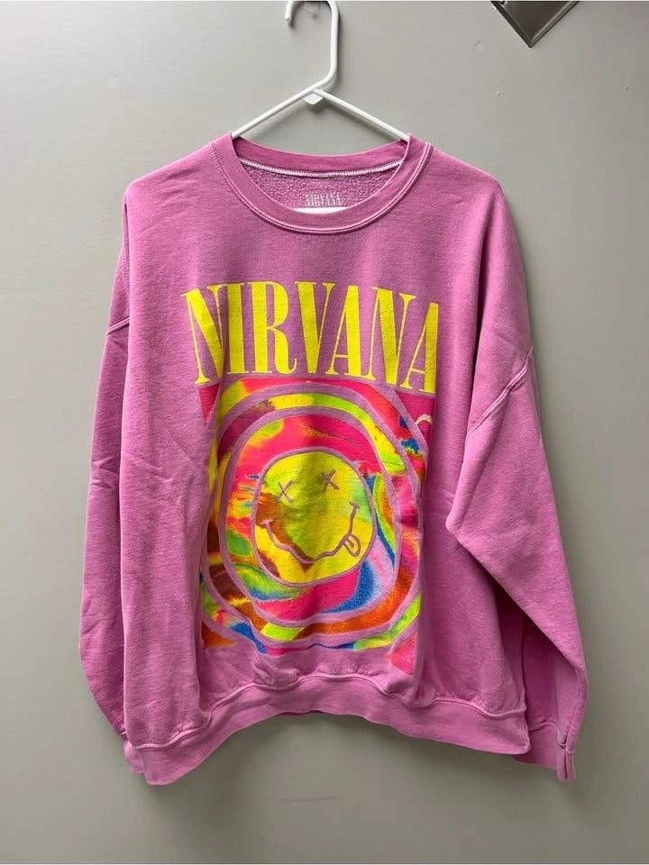 Nirvana Smile Overdyed Pink Crewneck