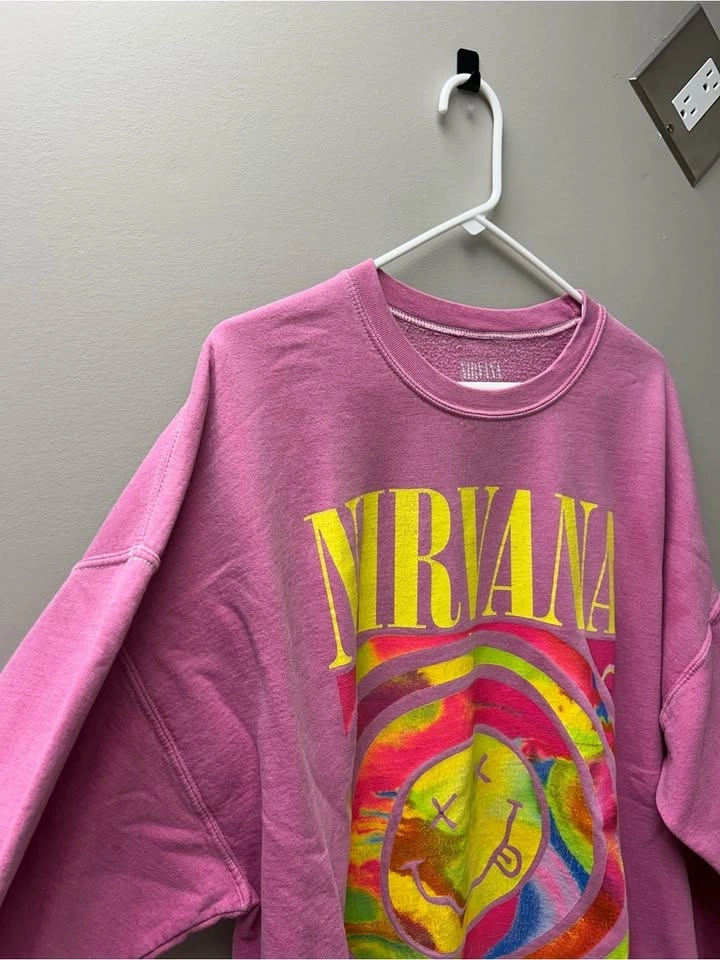 Nirvana Smile Overdyed Pink Crewneck - photo 2
