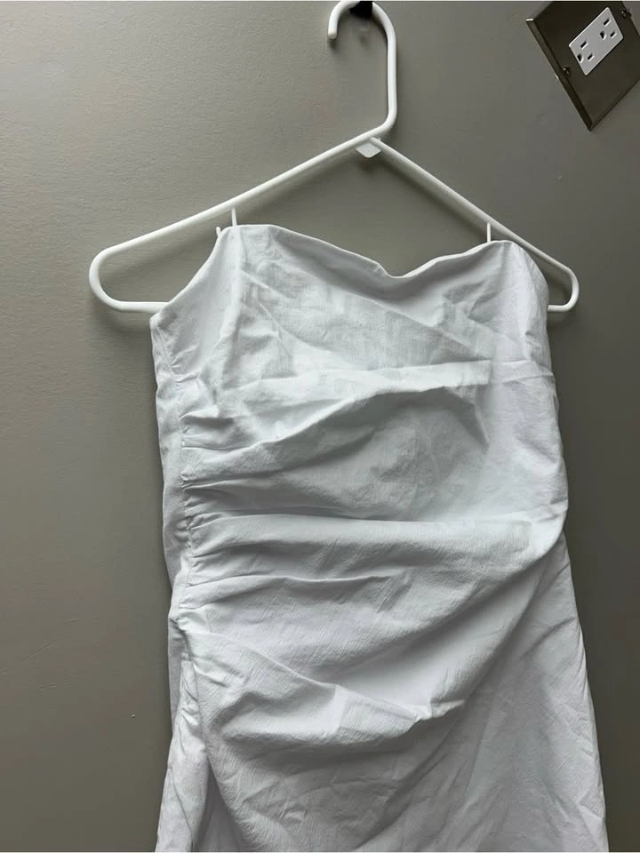 Abercrombie & Fitch Women’s White Strapless Ruched Mini Dress - photo 2