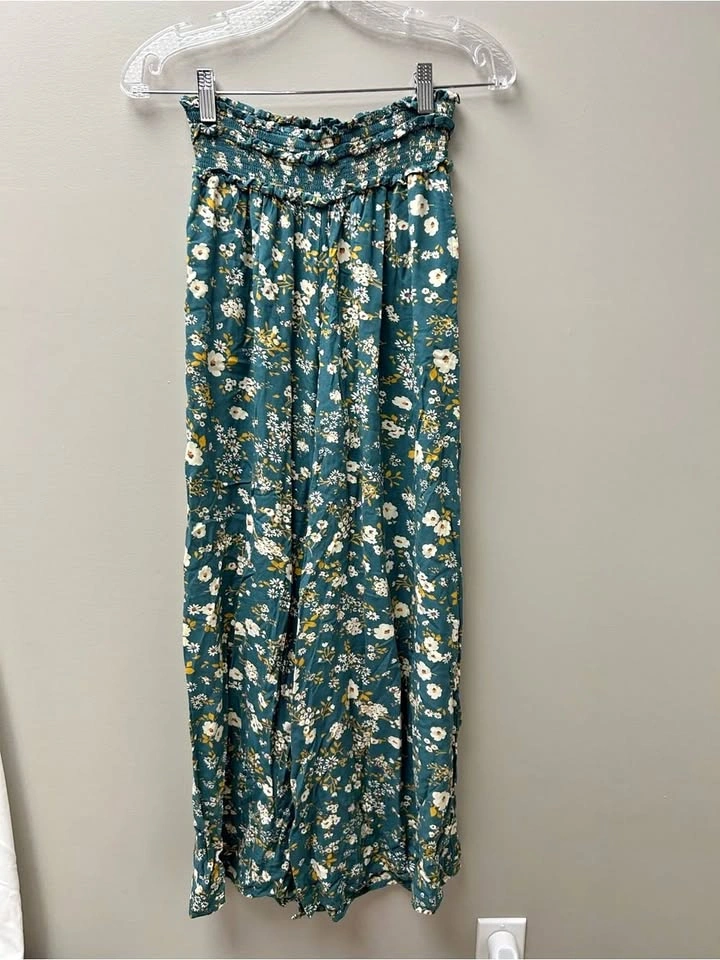 Patrons of Peace Women’s Floral Green High Rise Wide Leg Pants
