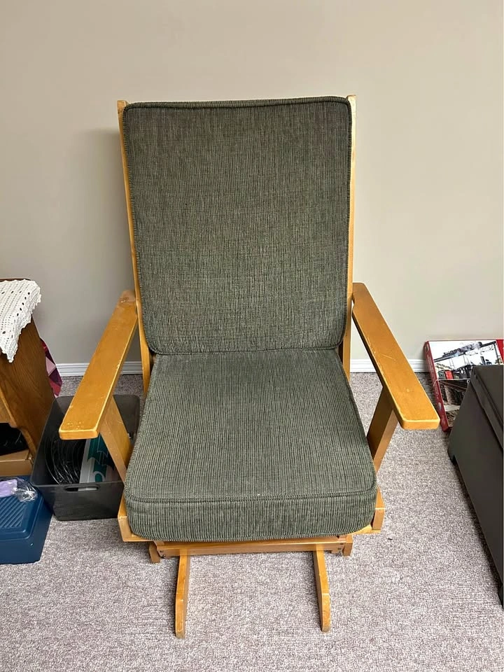 Wooden Glider Rocking Chair with Cushions