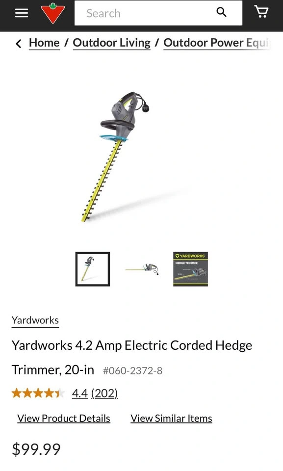 Yardworks 4.2 Amp Electric Corded Hedge Trimmer, 20-in - photo 4